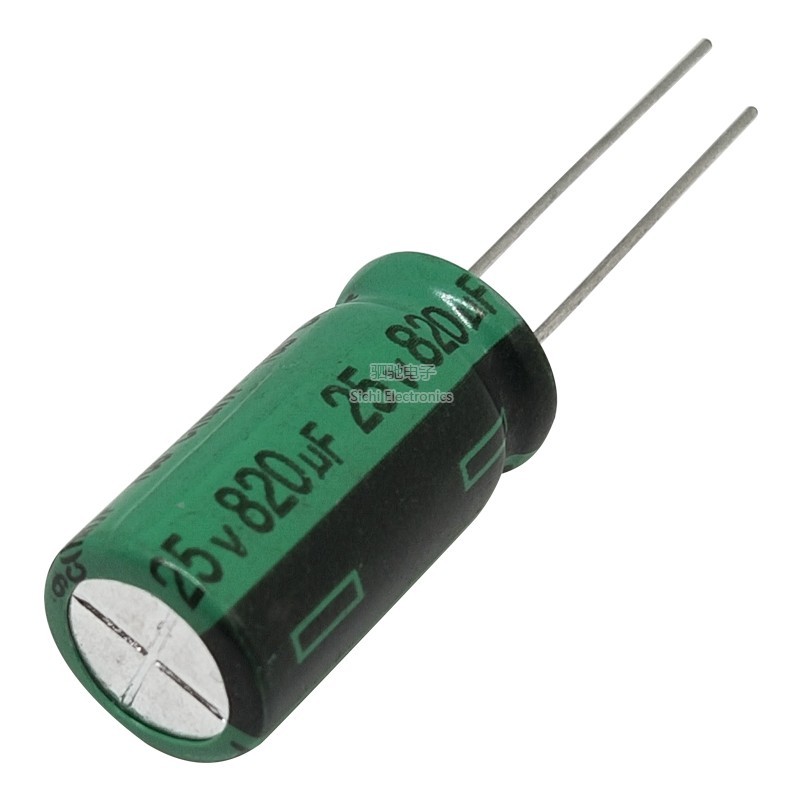 25v 820uf ตัวเก็บประจุไฟฟ้าในสาย 25V820 ปริมาณ 10 * 20 มม. 25v820uf