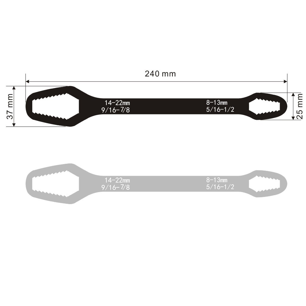ประแจ Torx อเนกประสงค์ ความหนา 5 มม. Self-Tightening ประแจปรับ Double Head Torx ประแจเครื่องมือ 888M