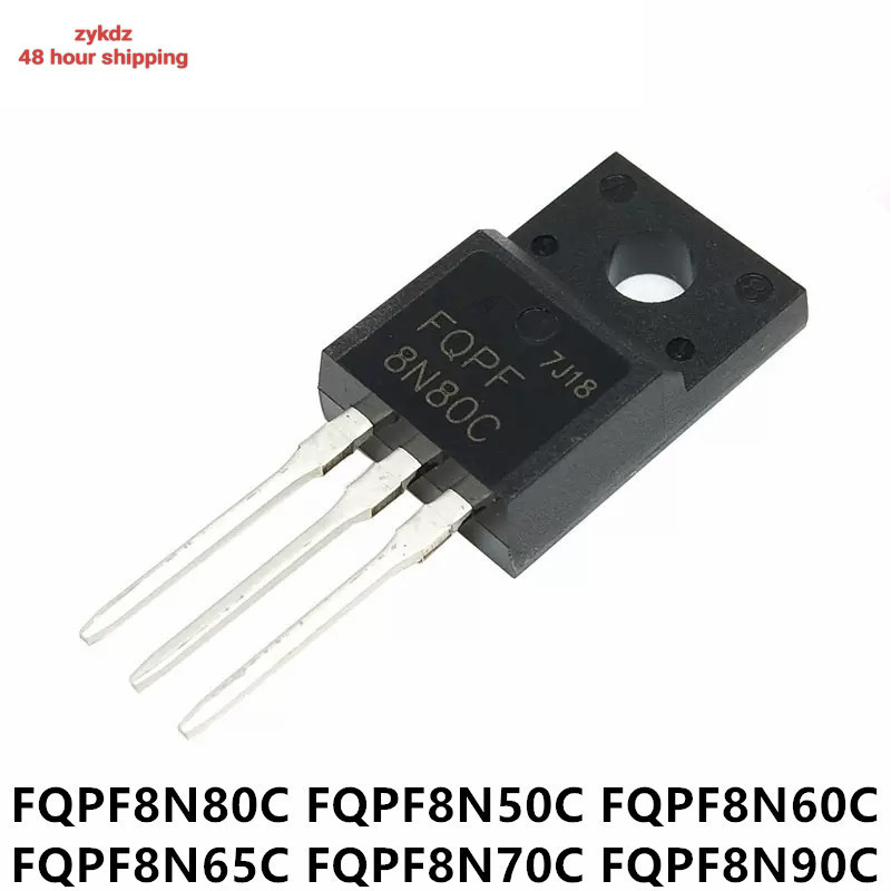 10PCS FQPF8N80C TO-220F 8N80 FQPF8N80 FQPF8N50C FQPF8N50PF8N60C FQPF8N65CFQPFQ8N70CPFQ8N65C ทรานซิสเ