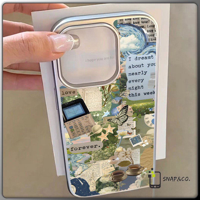 ศิลปะ เคสไอโฟน  สำหรับ iPhone16 15 14 12 13 11Pro Max 8 7 15 16 14 Plus XR X XS MAX ผ้าคลุมนุ่มแบบเรโทรย้อนยุคโรแมนติก