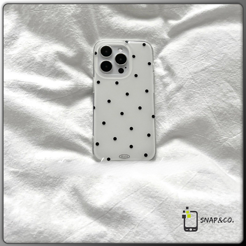 โปร่งใส จัดส่งจากประเทศไทย  เคสจุดคลื่นสีดํา for iPhone เคสไอโฟน 11 12 13 14 15 16 PLUS PRO MAX X XS MAX XR 7/8PLUS แอปเ