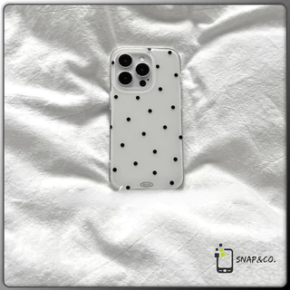 โปร่งใส จัดส่งจากประเทศไทย เคสจุดคลื่นสีดํา for iPhone เคสไอโฟน 11 12 13 14 15 16 PLUS PRO MAX X XS MAX XR 7/8PLUS แอปเ