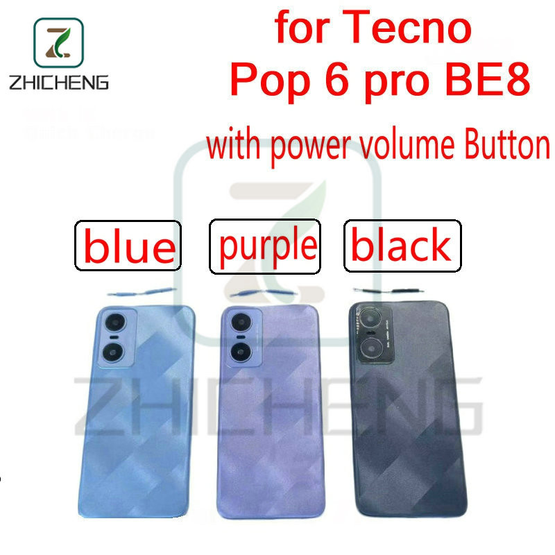 สําหรับ Tecno Pop 6 pro BE8 ใหม่ฝาหลังแบตเตอรี่ประตูด้านหลังกรณีด้านหลังด้านหลัง