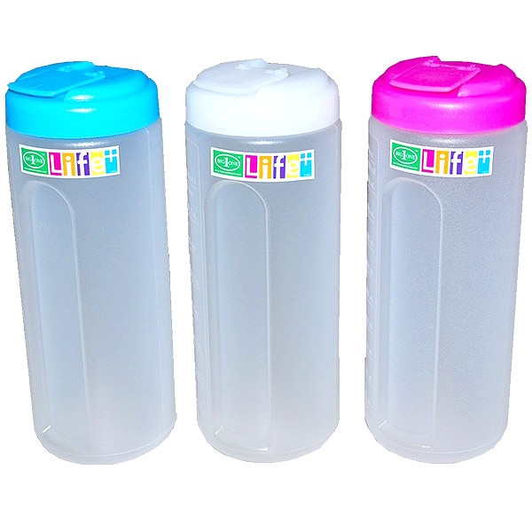กระบอกน้ำใส่ตู้เย็น 1 ลิตร Bigone No.175 (คละสีฝา) มีสเกลบอกระดับน้ำ ขวดใส่น้ำดื่ม กระบอกน้ำแช่ตู้เย็น ขวดน้ำพลาสติก