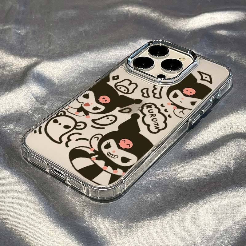 SAMSUNG Kuromi ปุ่มโลหะกรอบโลหะเคสโทรศัพท์สําหรับSamsung S25 S23 S24 S21 S20 S22 S21FE S25FE S23PLUS