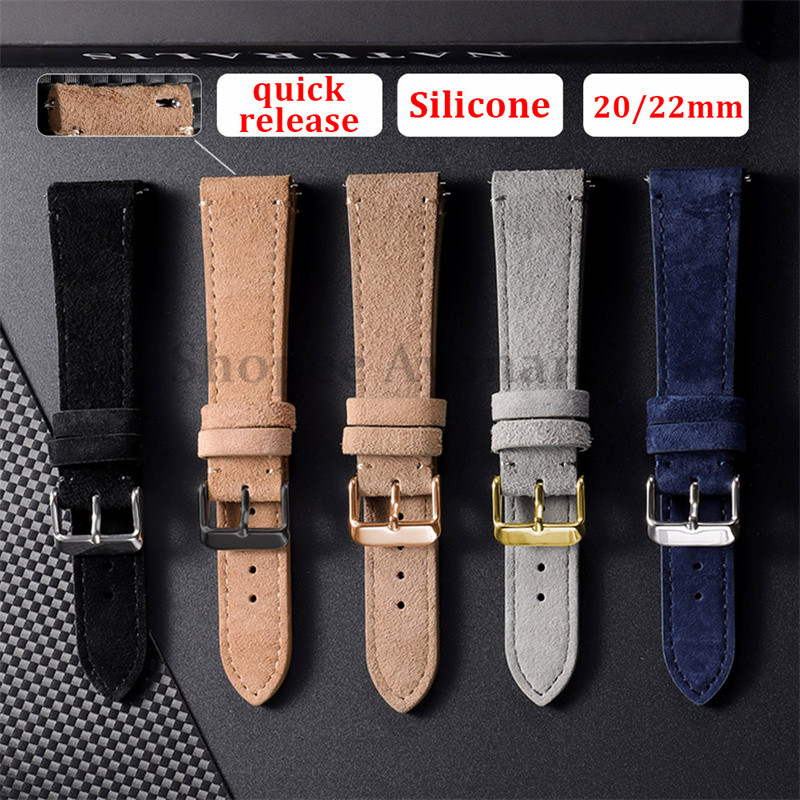 20 มม.22 มม.หนังนิ่มสายนาฬิกาหนังแท้ Universal เย็บ Cowhide สร้อยข้อมือ Quick Release Vintage ผู้ชายผู้หญิงนาฬิกาสําหรับ Seiko สําหรับ Omega