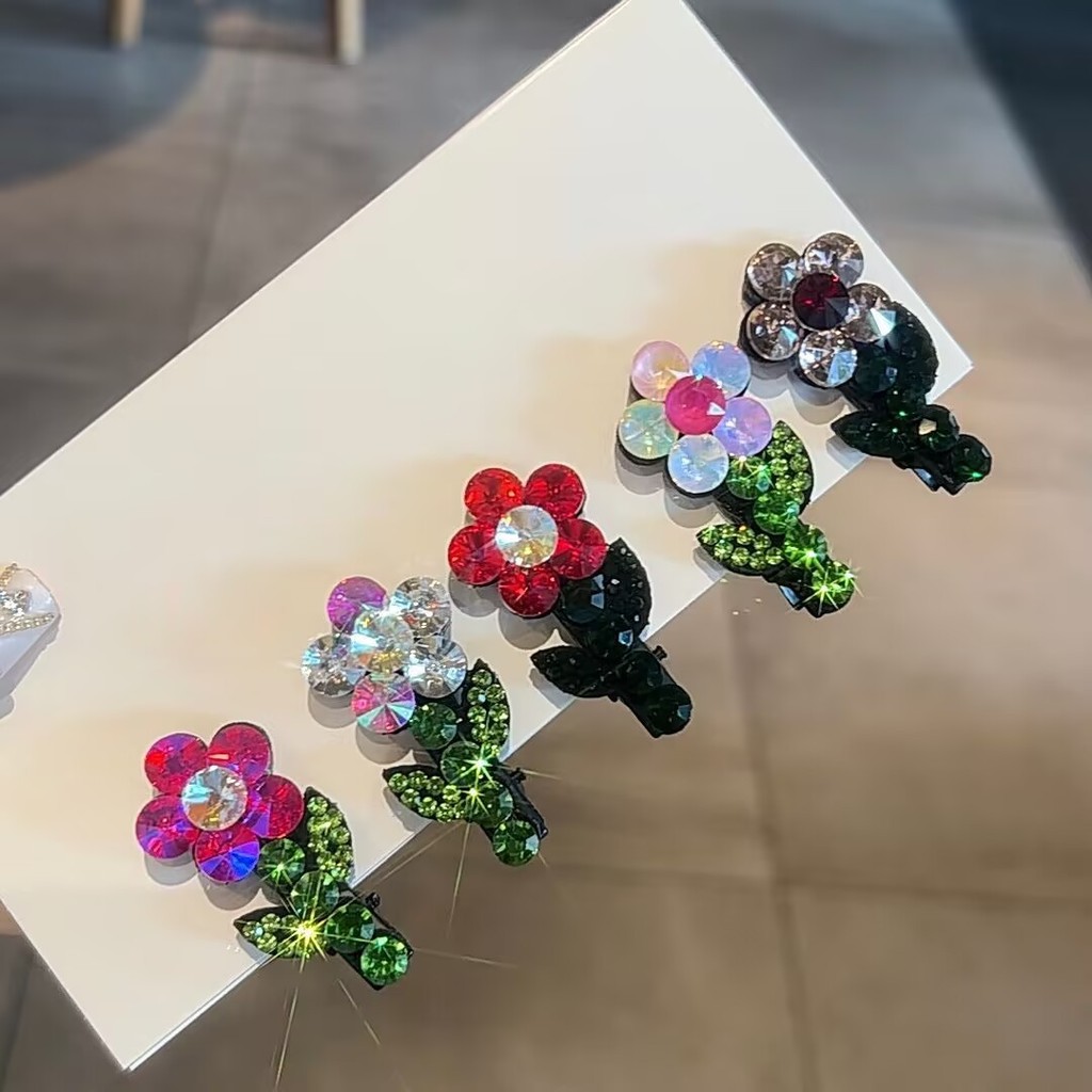 คุณภาพสูงระดับไฮเอนด์เวอร์ชั่นเกาหลีหวานคลิปขนาดเล็กดอกไม้แบน ใบเรียกเก็บเงินเป็ด คลิปคลิปด้านข้างแฟชั่นสีหน้าผากผมหัก - รูปที่ 6