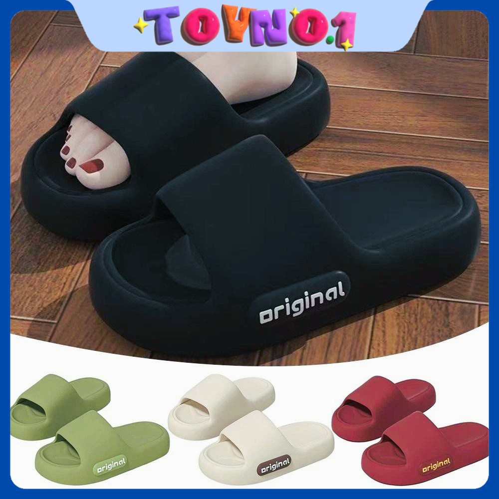 ToyNo.1🧸 พร้อมส่ง🧸 "LT-1912" รองเท้าแตะแบบสวม ดีเทลตัวอักษร พื้นนุ่มพิเศษ กันลื่น เหมาะสำหรับใส่ครอบครัวและคู่รัก สินค้า