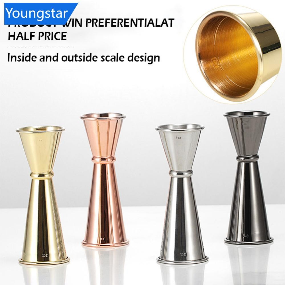 FYY 30/60ml Double Spirit Jigger ถ้วยวัดสแตนเลสเครื่องดื่มค็อกเทล Wine Shaker Party Bar Club อุปกรณ์