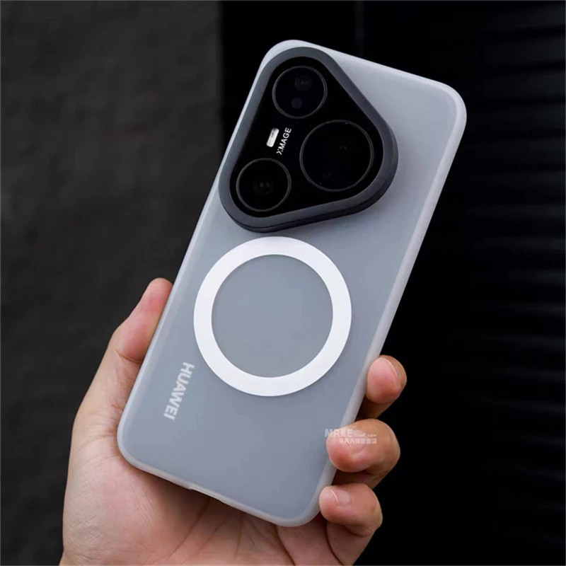 สําหรับ Huawei Pura 80 Ultra Pura 70 80 70 Pro Plus + Magnetic Wireless Charger Matte โปร่งใสปกหลัง Hard Shell กันกระแทกกันชนกรณี