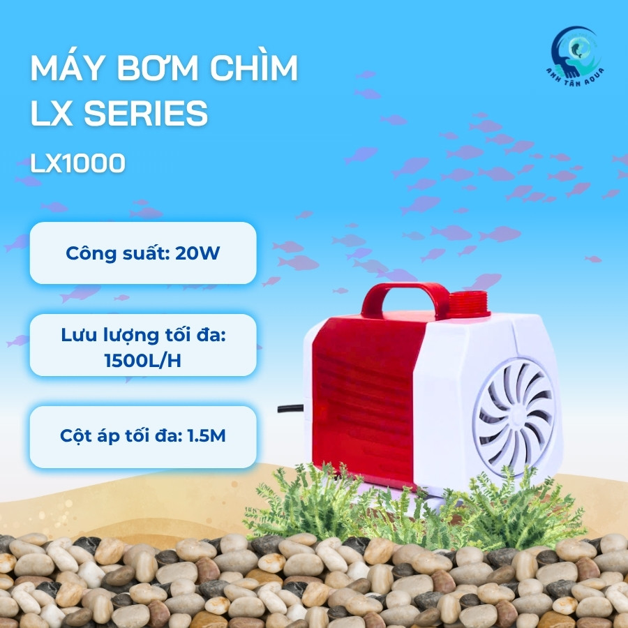 ปั๊มจุ่ม LX-1000, LX-2000, LX-3000l, LX-4000, LX-5000, LX-6000 สําหรับตู้ปลาและอะโรวานาน้ํา