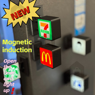 [สวิตช์เหนี่ยวนํา] ร้านสะดวกซื้อการ์ดไฟเรืองแสงตู้เย็นสติกเก…