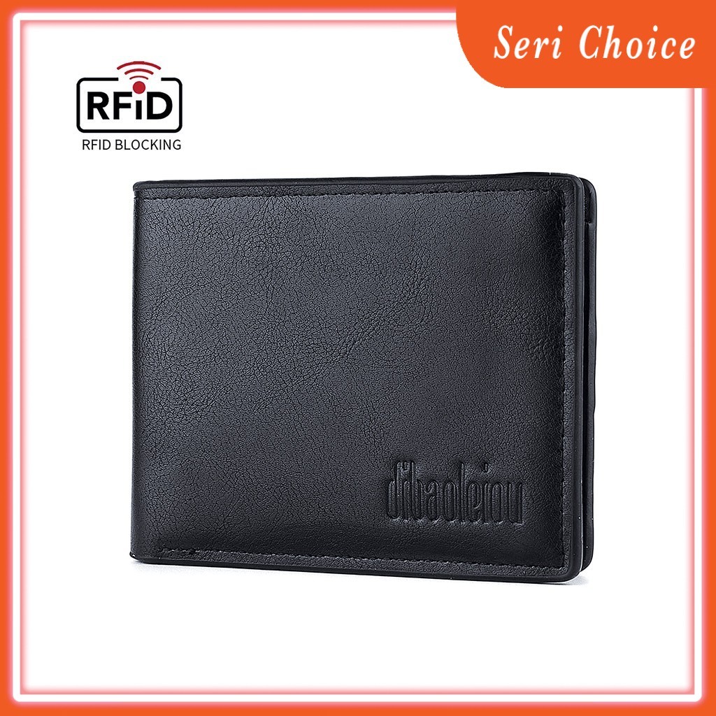 B230 RFID Lelaki Man กระเป๋าสั้น RFID PU กระเป๋าสตางค์หนังผู้ชาย Dompet RFID กระเป๋ากระเป๋าสตางค์สํา