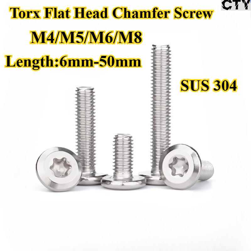 [CTY-MHLS] SUS304, Torx Flat Head Chamfer Screw M4/M5/M6/M8, Torx Flat Head Chamfer Anti Theft Star 