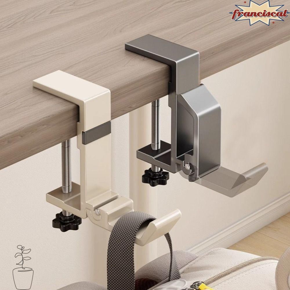 FRANCISCAL ตะขอแขวนกระเป๋า（Screws Not Included）, ที่วางข้างโต๊ะแบบถอดได้อลูมิเนียมอัลลอยด์, โต๊ะตะขอโต๊ะแบบพกพาแบบไม่มีหมัดอเนกประสงค์