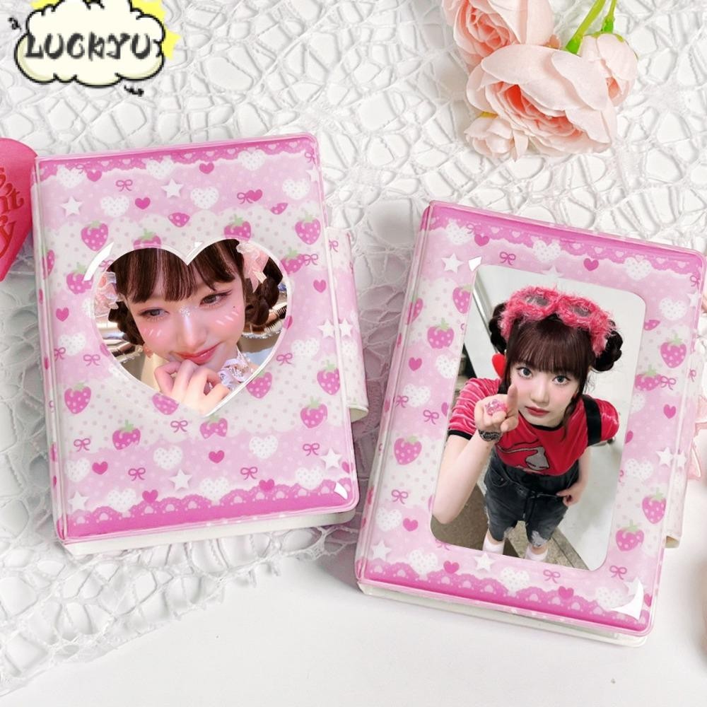 อัลบั้มรูปขนาด 3 นิ้ว 32 สล็อต PVC กันกระแทก พิมพ์ลายหมีน้อยสีชมพูน่ารัก