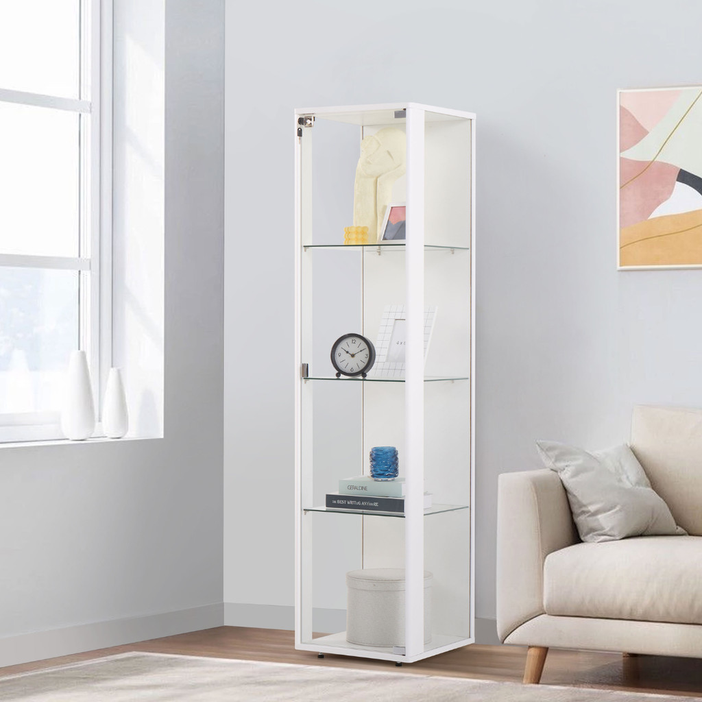 SB Design Square ตู้โชว์กระจกใส รุ่น Bebby ขนาด 40 ซม. สีขาว (40x40x162.5 ซม.)  แบรนด์ KONCEPT FURNITURE