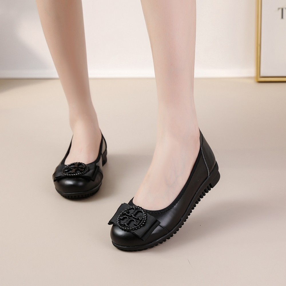 To ry bu rch Mirror flat ballerina รองเท้าหนังเต็ม ~ รองเท้า tory flat ballerina