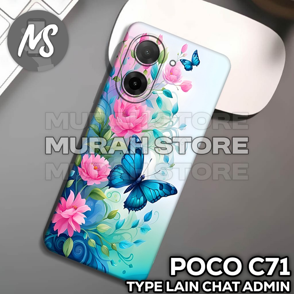 ยาง POCO C71 Softcase /MS24 / FLOWER motif / เคส POCO C71 / เคส POCO C71 / ซิลิโคน