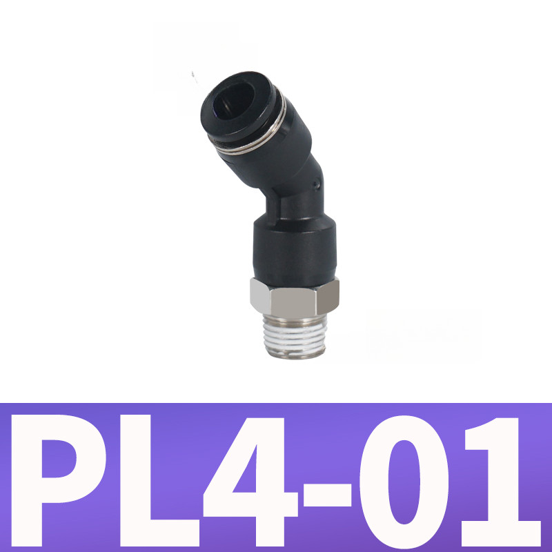 กรุณา 45°นิวเมติกชายเกลียว Trachea Quick Connector 802 Quick Plug 801 ข้อศอก PL4/PL6/PL8/PL10/PL12-0