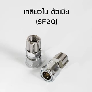 ข้อต่อสวมเร็ว คัปเปิล ขนาด 1/4" (2 หุน) ข้อต่อคอปเปอร์ ใช้ต่อกับสายลม ข้อต่อสายลม เกลียวนอก เครื่องมือ ปั๊มลม เกลียวใน