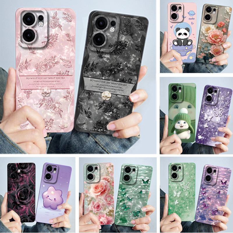 สําหรับOppo Reno13 F 5Gเคสโทรศัพท์แฟชั่นความเรียบง่ายดอกไม้ซิลิโคนนุ่มUltrathinปลอกสําหรับOppo Reno 13F Reno13F 4G 5G 2025 กันกระแทกปกหลัง