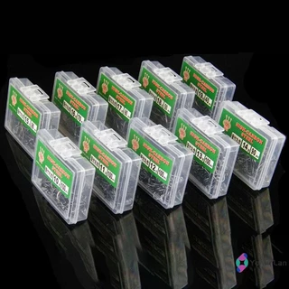 Maruse Hooks ขนาด 100 ชิ้น ในกล่อง ทำจากเหล็กคาร์บอนสูงสีดำ สำหรับใช้อุปกรณ์ตกปลาระดับมืออาชีพ