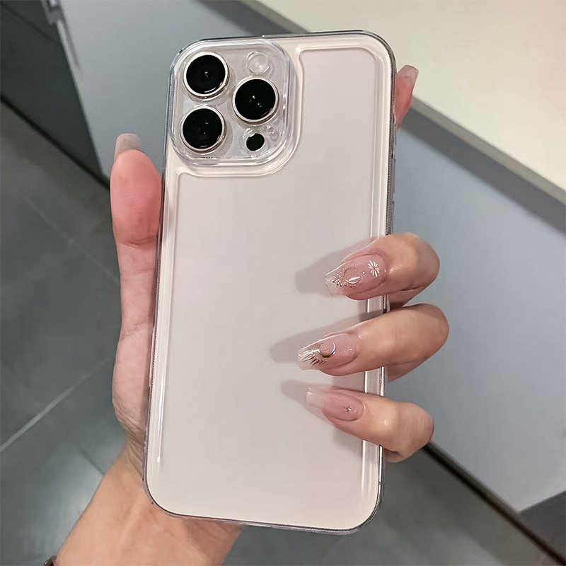 ส่งจากไทย เคส ขอบสี PC ใส สำหรับ ไอโฟน iP16/15 Pro Plus Max 15PM 16PM