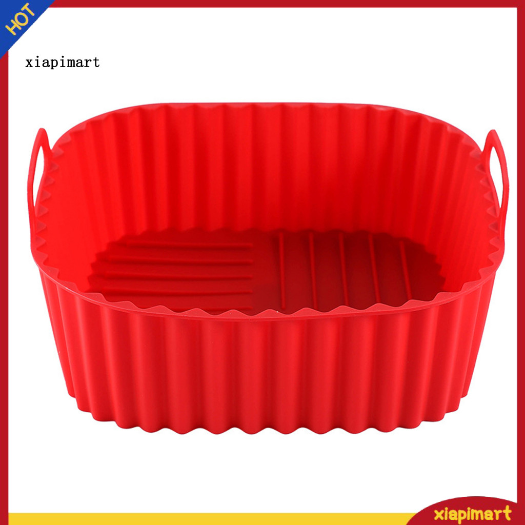 {xiapimart} Air Fryer ตะกร้าซิลิโคนซิลิโคน Air Fryer Liner สําหรับแม้ทําอาหารซิลิโคนสแควร์ Air Fryer