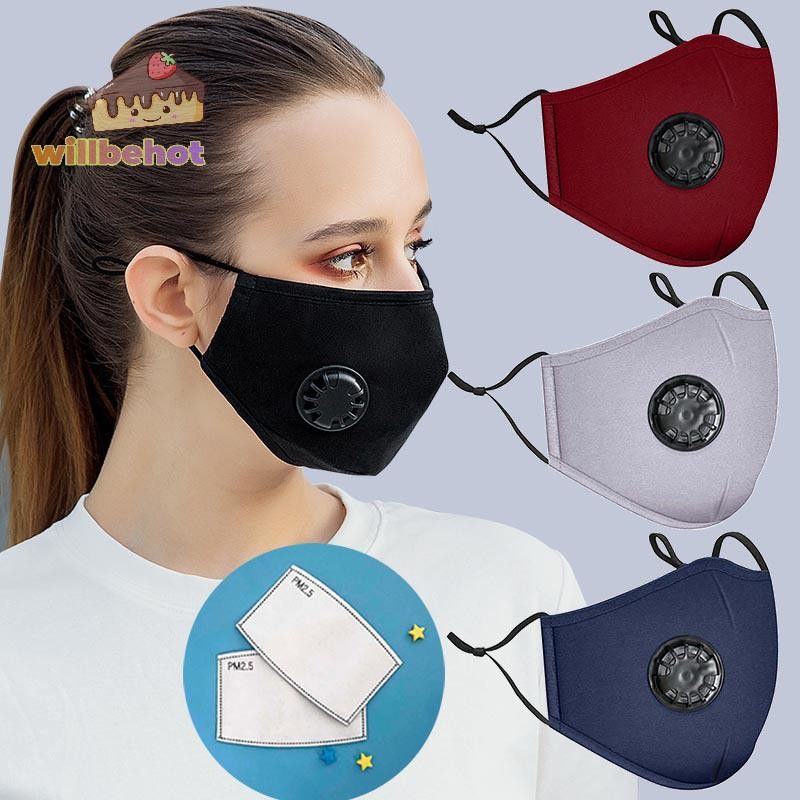[Willbehot-t] หน้ากากกันฝุ่น PM2.5 ป้องกันมลภาวะล้างทําความสะอาดได้และนํากลับมาใช้ใหม่ได้ Cotton Unisex Travel PPE หน้ากากสบายและระบายอากาศได้ [ใหม่]