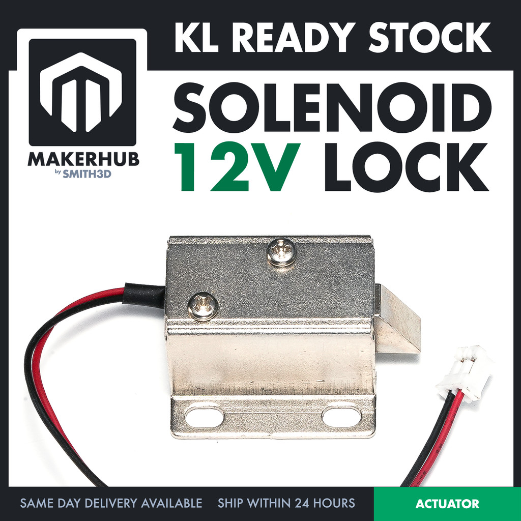 12V ล็อคโซลินอยด์วาล์วไฟฟ้า FAIL-SECURE สําหรับประตูประตู DIY ROBOTICS JST CONNECTOR