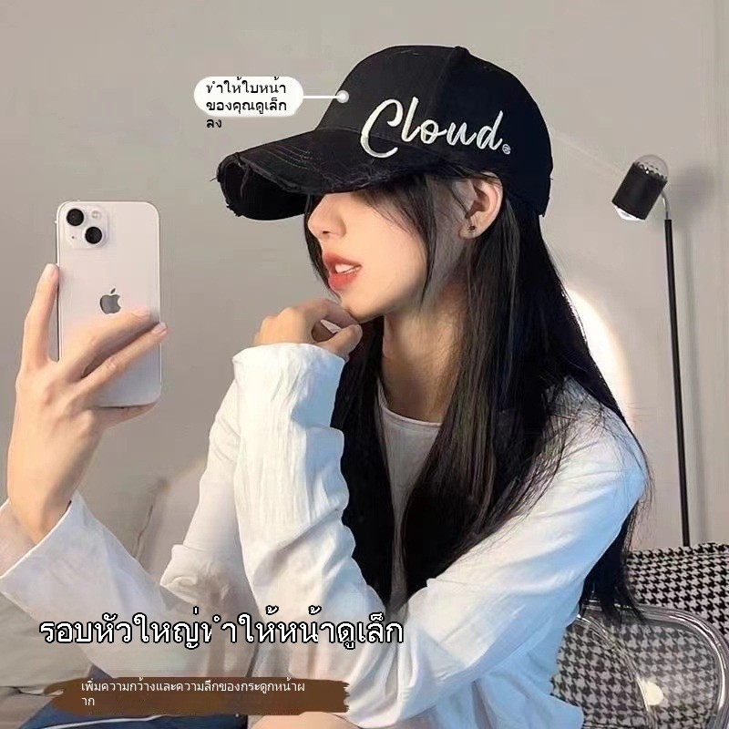 หมวกเบสบอลแข็งปักสวย หมวกกันแดดปีกกว้าง