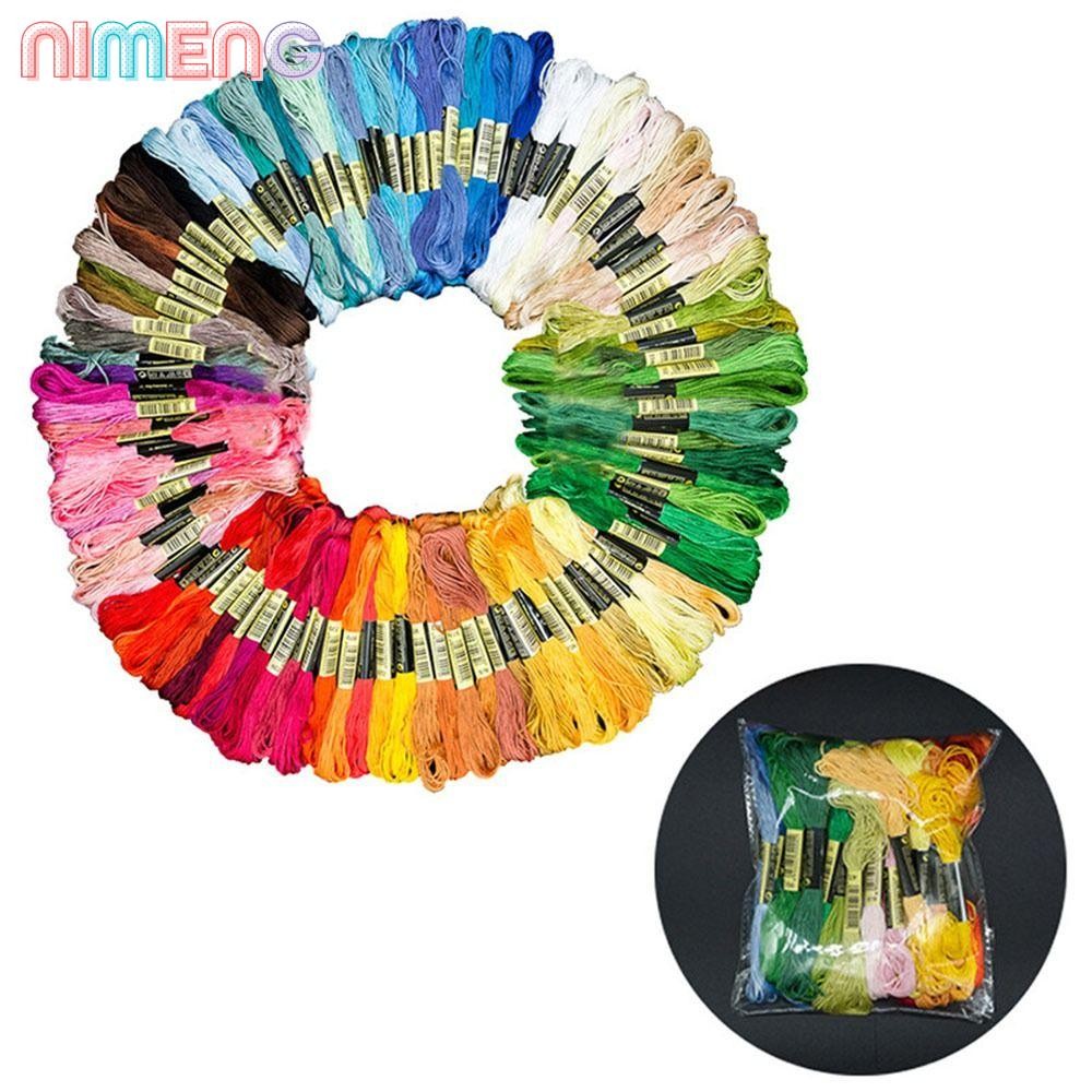 NIMENG เย็บ Skeins, 8 เมตร/6 Strands 24/100/50/100 ด้ายข้าม, ผ้าฝ้ายหลากสีทนทาน DIY ด้ายเย็บปักถักร้อย