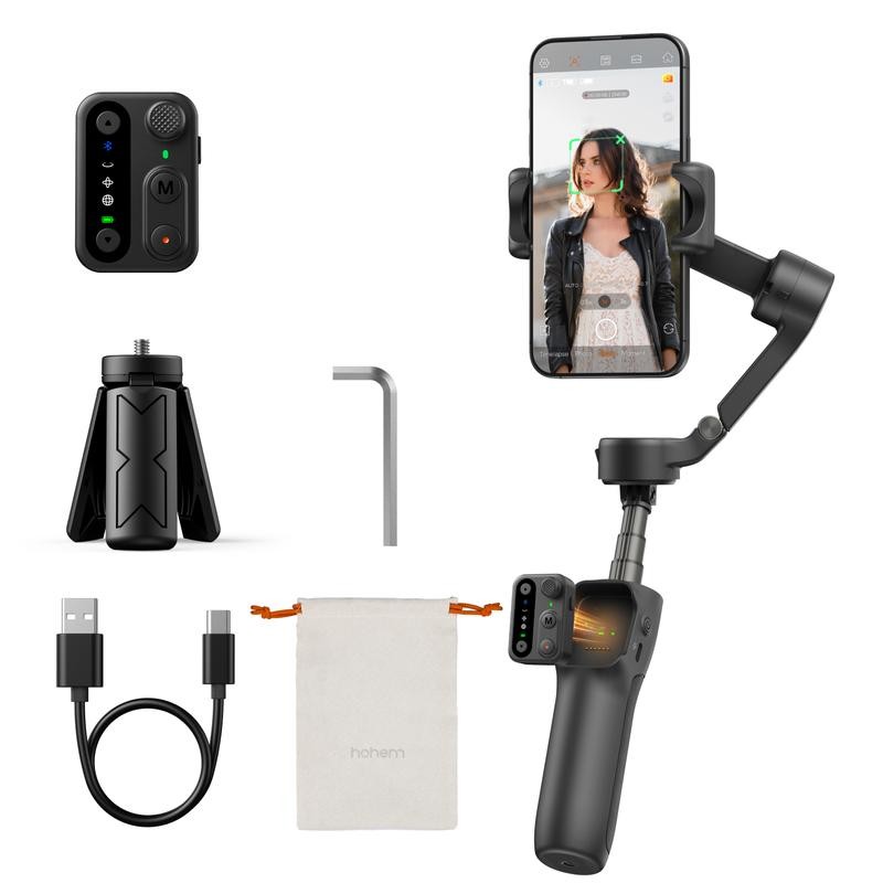 Hohem iSteady X3 SE Plus Gimbal Stabilizer, AI การติดตามใบหน้า,สมาร์ทโฟนGimbalพร้อมรีโมทคอนโทรลที่ถอ