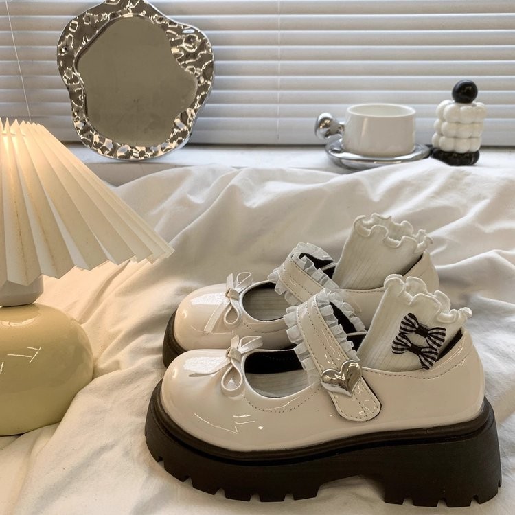 รองเท้าสุภาพสตรีแบบ Low-top ส้นหนาPU มีสายรัดVelcro สวมใส่ง่ายทุกโอกาส