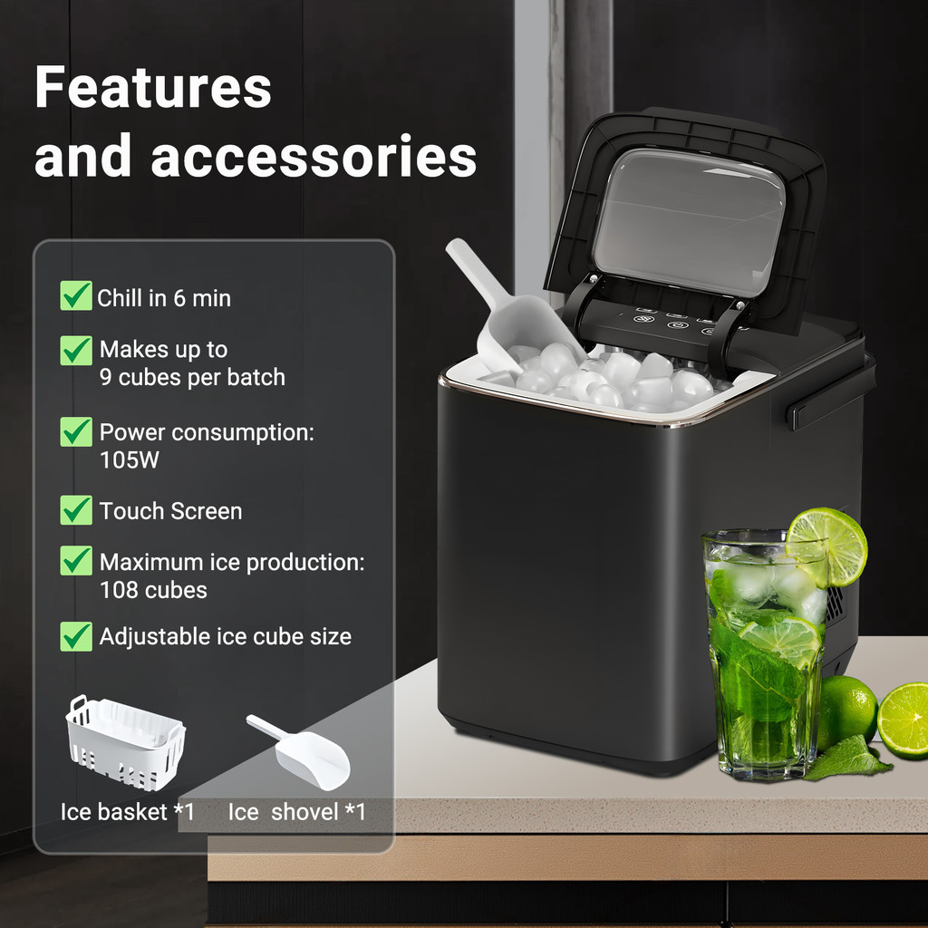 INKBIRD ZM-i01 เครื่องทำน้ำแข็งอัจฉริยะ Ice Maker ความจุ ฟรี!ที่ตักน้ำแข็ง รุ่น เครื่องทำน้ำแข็งอัตโนมัติ - รูปที่ 7