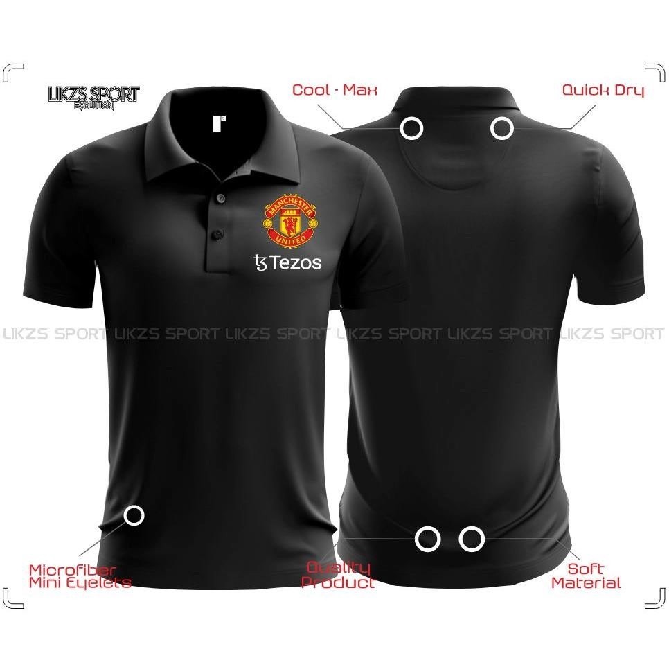 CQ X Man Utd Travel Jersey (DX1 Tezos) Football Futsal Polo MUFC Team Wear Top Apparels ไมโครไฟเบอร์