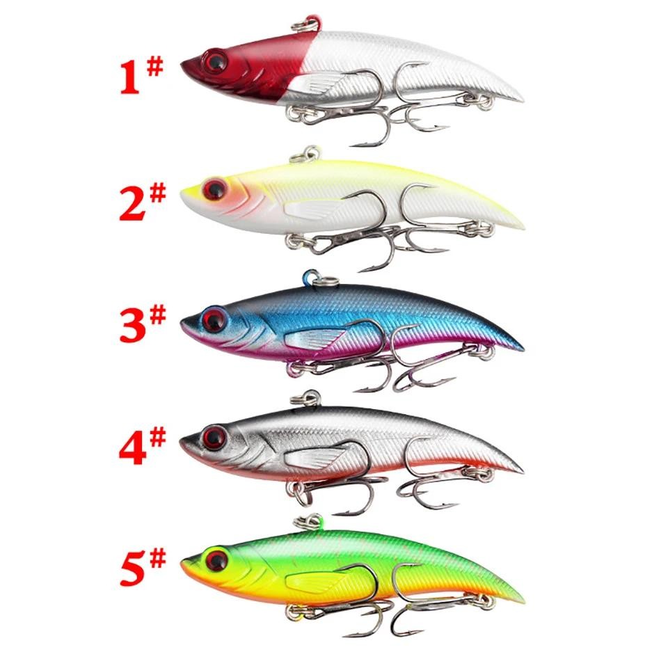 ตัวล่อปลา Vib ขนาด 7.5 ซม. น้ำหนัก 12.8 กรัม มีตา 3D และ Treble Hooks สั่นสะเทือน — صورة 6