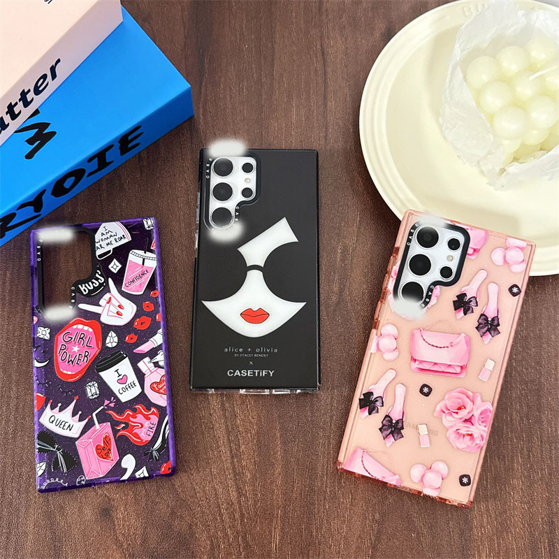 Olivia GirlCASECASE สําหรับ Samsung Galaxy S25 Ultra S24 S23 S22 Glitter TPU กันกระแทกนุ่มป้องกัน