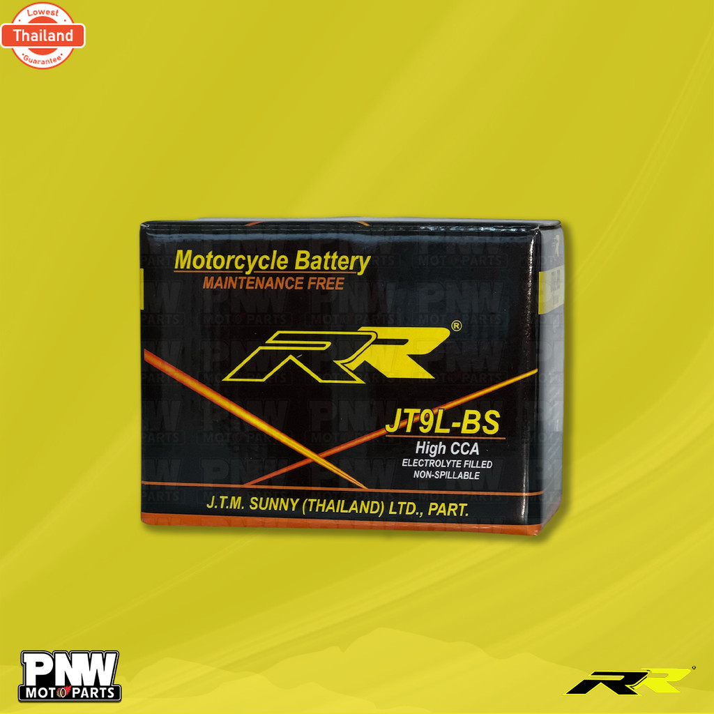 แตรถมอเตอร์ไซค์ RR JT9L-BS Z800, CB400F, CBR600, NT650, NX650, KLX650, KZ750, Z100, ZX900 12V 9AH