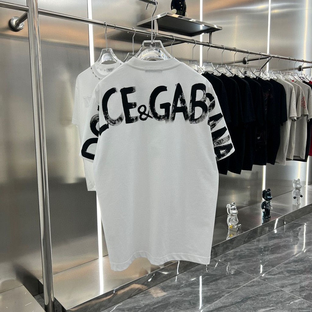 เสื้อยืด.street.wear.D*.G.Letter ออกแบบพิมพ์รอบคอ ทำจากผ้าฝ้ายแท้ ทรงหลวมสำหรับทุกเพศ