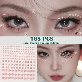 สติ๊กเกอร์จิว 3D สติ๊กเกอร์มุก แบบไม่เจาะ หมุดกลม ใช้ตกแต่งใบหน้า มีกาวในตัว ติดแน่น เครื่องประดับแฟชั่น