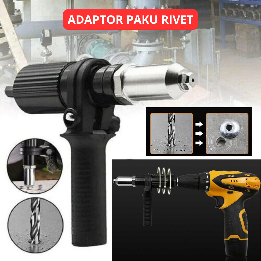COD เครื่องมือย้ำหมุดไฟฟ้า,เครื่องยิงรีเวทไร้สายอะแดปเตอร์สว่านเครื่องมือเจาะรูอเนกประสงค์ เจาะรู