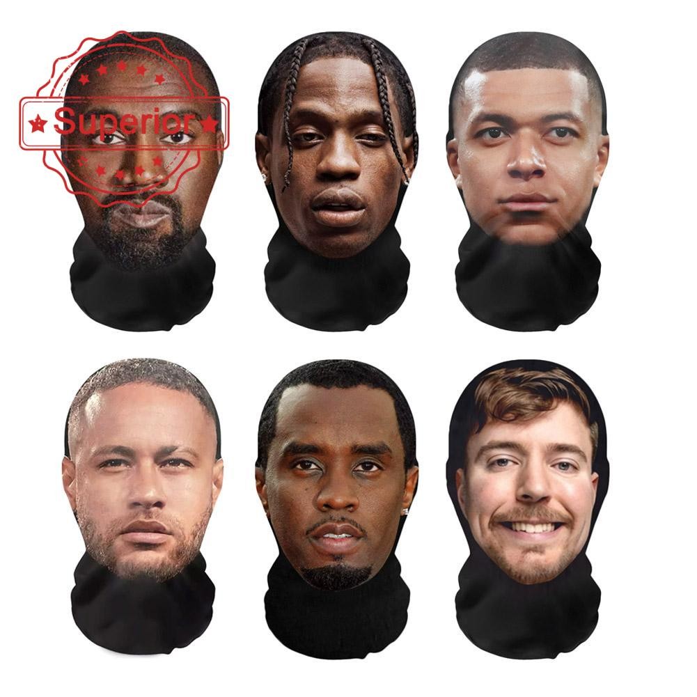 3d ตาข่าย Star รูปแบบ Full Face Mask คอสเพลย์บทบาทตลก Headwear หน้ากากใบหน้าสําหรับแฟนบทบาทเล่น T5r6