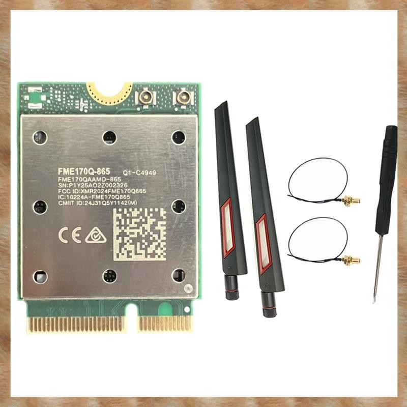 [KYG] QCNCM865 WiFi7 การ์ด WiFi ไร้สาย + เสาอากาศ 4DB 5800M 2.4G/5G/6Ghz 5.4 M.2 อะแดปเตอร์ WiFi ไร้