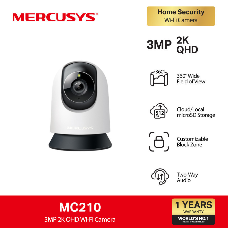 MERCUSYS MC210 Home Security Wi-Fi Camera 2K QHD