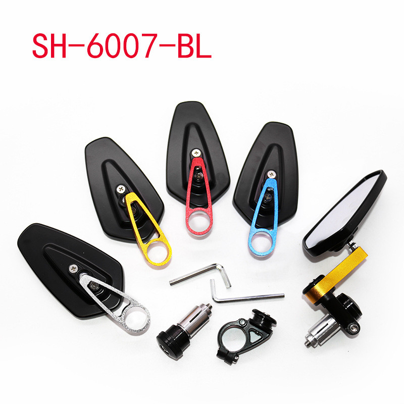 SH-6007 Die-Casting กีฬารถกระจกมองหลัง Reflector รถจักรยานยนต์ดัดแปลงกระจกมองหลังกระจกนูน Chrome-Pla