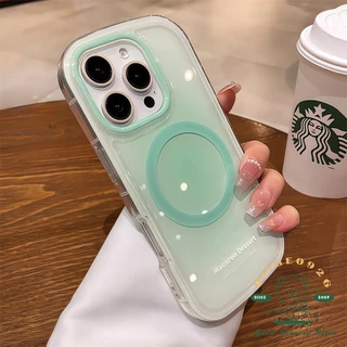 IMD การไล่ระดับสีแม่เหล็กเคสโทรศัพท์ iphone16 Pro Max 15 14 13 12 ปลอกสําหรับเคส iPhone ซิลิโคนนุ่ม TPU กันกระแทก