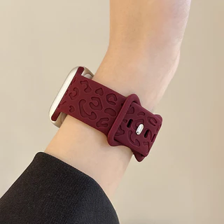 สายแกะสลักซิลิโคน for iWatch Apple Watch Ultra/SE 3 2 Series 11 10 9 8 7 6 5 4 3 49มม. 46มม. 45มม. 41 44 40มม. 42มม. 38