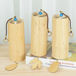 PICKZEN ไม้ไผ่ลมตีระฆัง, Maple Leaf รูปเสียงธรรมชาติ Wind Bell, Creative Wind Blows Four Seasons จี้ Wind Chimes ตกแต่งสวน